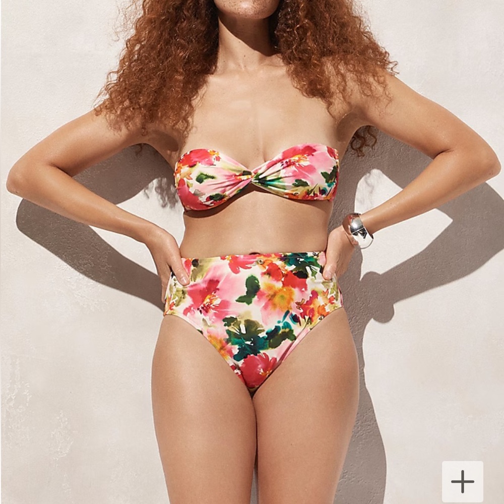 J. Crew Twist-front Bikini Top & High-rise Full-coverage Bikini Bottom in Floral